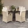 Set comedor de jardín 5 pzas con cojines ratán sintético beige von , Gartensets - Ref: Foro24-3213236, Preis: 673,21 €, Rabat...