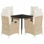 Set comedor de jardín 5 pzas con cojines ratán sintético beige von , Gartensets - Ref: Foro24-3213236, Preis: 673,21 €, Rabat...