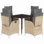 Set comedor de jardín 5 pzas con cojines ratán sintético beige by , Garden sets - Ref: Foro24-3213255, Price: 600,64 €, Disco...