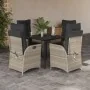 Set comedor de jardín 5 pzas cojines ratán sintético gris claro von , Gartensets - Ref: Foro24-3213276, Preis: 619,90 €, Raba...