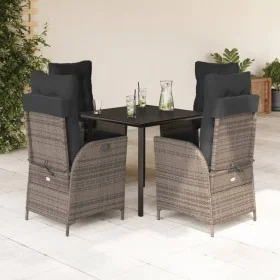 Set comedor de jardín 5 piezas con cojines ratán sintético gris von , Gartensets - Ref: Foro24-3213428, Preis: 675,28 €, Raba...