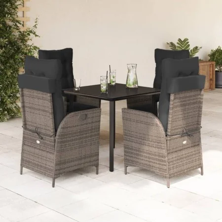 Set comedor de jardín 5 piezas con cojines ratán sintético gris von , Gartensets - Ref: Foro24-3213428, Preis: 674,02 €, Raba...