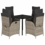 Set comedor de jardín 5 piezas con cojines ratán sintético gris von , Gartensets - Ref: Foro24-3213428, Preis: 674,02 €, Raba...