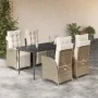 Set comedor de jardín 5 pzas con cojines ratán sintético beige von , Gartensets - Ref: Foro24-3213437, Preis: 736,16 €, Rabat...