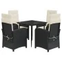 Set de muebles jardín 5 pzas con cojines ratán sintético negro de , Conjuntos de jardín - Ref: Foro24-3212291, Precio: 553,74...