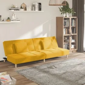 Sofá cama de 2 plazas con dos almohadas tela
