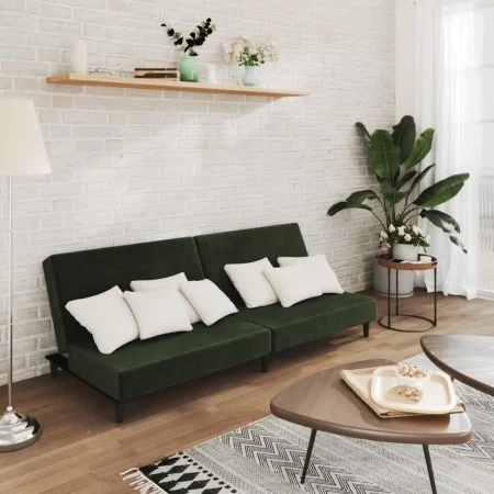 Sofá cama de 2 plazas terciopelo verde oscuro by , Sofas - Ref: Foro24-375734, Price: 227,63 €, Discount: %