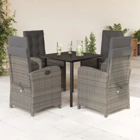 Set comedor de jardín 5 piezas con cojines ratán sintético gris de , Conjuntos de jardín - Ref: Foro24-3212361, Precio: 573,3...