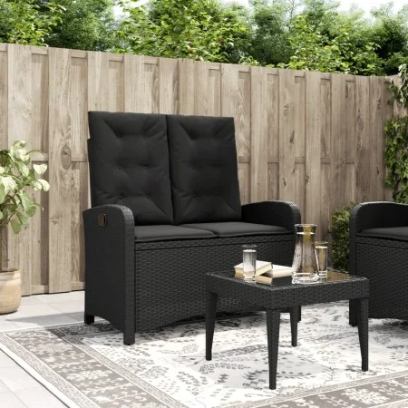 Sillón reclinable de jardín con cojines ratán sintético negro | Foro24.es | Tu tienda online para hogar, jardín y más Foro24.es