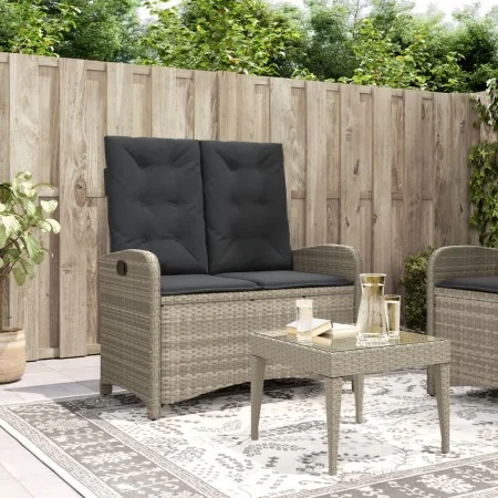 Sillón reclinable de jardín con cojines ratán sintético gris von , Gartenbänke - Ref: Foro24-368221, Preis: 177,41 €, Rabatt: %