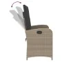 Sillón reclinable de jardín con cojines ratán sintético gris von , Gartenbänke - Ref: Foro24-368221, Preis: 177,41 €, Rabatt: %