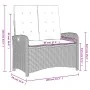 Sillón reclinable de jardín con cojines ratán sintético gris von , Gartenbänke - Ref: Foro24-368221, Preis: 177,41 €, Rabatt: %