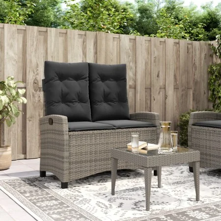 Sillón reclinable de jardín con cojines ratán sintético gris | Foro24.es | Tu tienda online para hogar, jardín y más Foro24.es