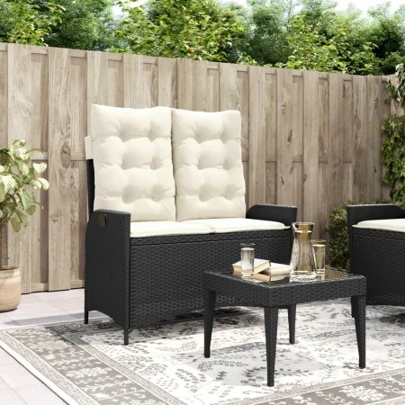 Sillón reclinable de jardín con cojines ratán sintético negro | Foro24.es | Tu tienda online para hogar, jardín y más Foro24.es