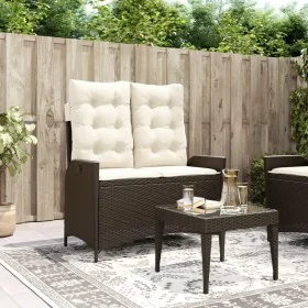 Sillón reclinable de jardín con cojines ratán