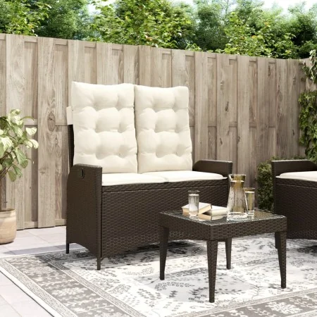 Sillón reclinable de jardín con cojines ratán sintético marrón | Foro24.es | Tu tienda online para hogar, jardín y más Foro24.es