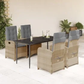 Set comedor de jardín 5 pzas con cojines ratán sintético beige von , Gartensets - Ref: Foro24-3212394, Preis: 648,09 €, Rabat...