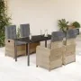 Set comedor de jardín 5 pzas con cojines ratán sintético beige de , Conjuntos de jardín - Ref: Foro24-3212404, Precio: 681,47...