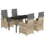 Set comedor de jardín 5 pzas con cojines ratán sintético beige de , Conjuntos de jardín - Ref: Foro24-3212404, Precio: 681,47...