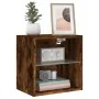 Mesita de noche de pared con luces LED roble ahumado de , Muebles TV - Ref: Foro24-837072, Precio: 36,20 €, Descuento: %