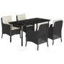 Set de muebles jardín 5 pzas con cojines ratán sintético negro by , Garden sets - Ref: Foro24-3211916, Price: 510,70 €, Disco...