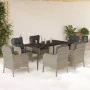 Set comedor jardín 7 pzas y cojines ratán sintético gris claro by , Garden sets - Ref: Foro24-3211994, Price: 734,70 €, Disco...
