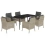 Set comedor jardín 7 pzas y cojines ratán sintético gris claro by , Garden sets - Ref: Foro24-3211994, Price: 734,70 €, Disco...