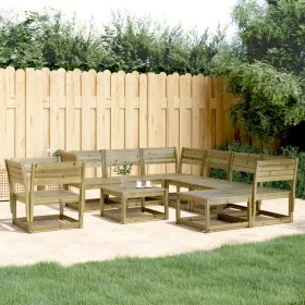 Juego de muebles de jardín 8 pzas madera de pino