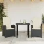 Set comedor de jardín 3 pzas con cojines ratán sintético negro by , Garden sets - Ref: Foro24-3212300, Price: 314,00 €, Disco...