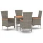 Set comedor de jardín 5 piezas con cojines ratán sintético gris by , Garden sets - Ref: Foro24-3157536, Price: 484,17 €, Disc...