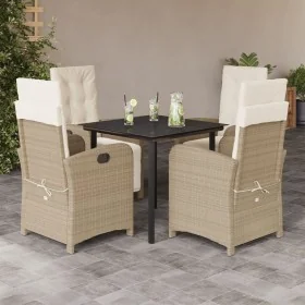 Set comedor de jardín 5 pzas con cojines ratán sintético beige by , Garden sets - Ref: Foro24-3212382, Price: 585,08 €, Disco...