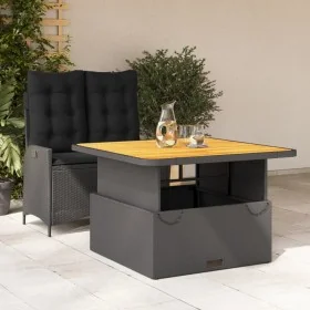 Set comedor de jardín 2 pzas con cojines ratán