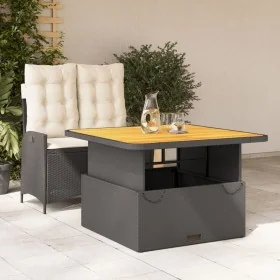 Set comedor de jardín 2 pzas con cojines ratán