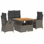 Juego de comedor de jardín 4 piezas con cojines ratán PE gris by , Garden sets - Ref: Foro24-3277464, Price: 602,06 €, Discou...