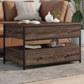 Mesa de centro madera ingeniería metal marrón roble 85x50x50 cm by , Coffee table - Ref: Foro24-845390, Price: 112,03 €, Disc...