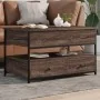 Mesa de centro madera ingeniería metal marrón roble 85x50x50 cm by , Coffee table - Ref: Foro24-845390, Price: 112,03 €, Disc...