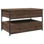 Mesa de centro madera ingeniería metal marrón roble 85x50x50 cm by , Coffee table - Ref: Foro24-845390, Price: 112,03 €, Disc...