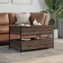 Mesa de centro madera ingeniería metal marrón roble 85x50x50 cm by , Coffee table - Ref: Foro24-845390, Price: 112,03 €, Disc...