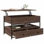 Mesa de centro madera ingeniería metal marrón roble 85x50x50 cm by , Coffee table - Ref: Foro24-845390, Price: 112,03 €, Disc...