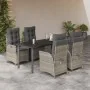Set comedor de jardín 5 pzas cojines ratán sintético gris claro | Foro24.es | Tu tienda online para hogar, jardín y más Foro24.es
