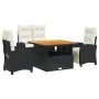 Juego comedor jardín 4 piezas con cojines ratán sintético negro de , Conjuntos de jardín - Ref: Foro24-3277381, Precio: 606,9...