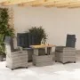 Juego de comedor de jardín 4 piezas con cojines ratán PE gris by , Garden sets - Ref: Foro24-3277407, Price: 599,93 €, Discou...