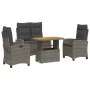 Juego de comedor de jardín 4 piezas con cojines ratán PE gris by , Garden sets - Ref: Foro24-3277407, Price: 599,93 €, Discou...