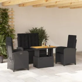 Juego comedor jardín 4 piezas con cojines ratán sintético negro von , Gartensets - Ref: Foro24-3277395, Preis: 548,20 €, Raba...