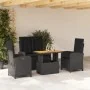 Juego comedor jardín 4 piezas con cojines ratán sintético negro by , Garden sets - Ref: Foro24-3277395, Price: 528,60 €, Disc...