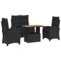 Juego comedor jardín 4 piezas con cojines ratán sintético negro by , Garden sets - Ref: Foro24-3277395, Price: 528,60 €, Disc...