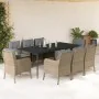 Set comedor de jardín 9 pzas con cojines ratán sintético beige by , Garden sets - Ref: Foro24-3211982, Price: 1,00 €, Discoun...