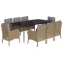 Set comedor de jardín 9 pzas con cojines ratán sintético beige by , Garden sets - Ref: Foro24-3211982, Price: 1,00 €, Discoun...