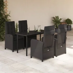 Set de muebles jardín 5 pzas con cojines ratán sintético negro by , Garden sets - Ref: Foro24-3212323, Price: 585,87 €, Disco...