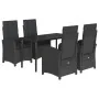 Set de muebles jardín 5 pzas con cojines ratán sintético negro by , Garden sets - Ref: Foro24-3212323, Price: 585,94 €, Disco...